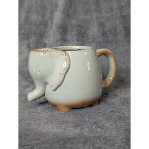 Home-X Elephant Mug with Tea Bag Holder- 16 oz Heat Resistant Ceramic Tea Cup
